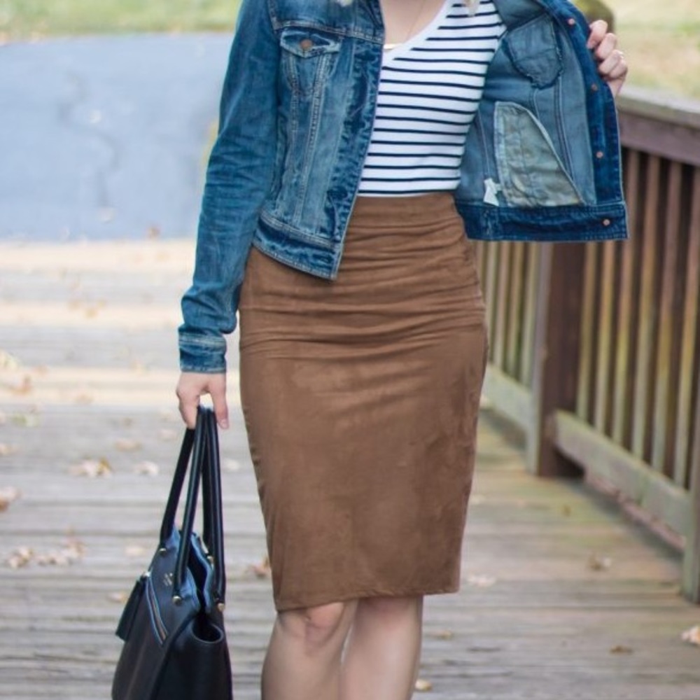 Soft Khaki Midi Skirt